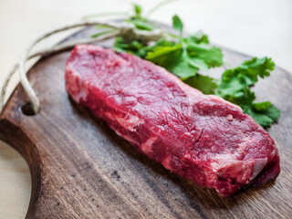 Raw piece of meat for steak