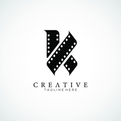 Fototapeta na wymiar Elegant letter K logo for strip film vector illustration