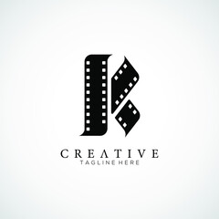 Fototapeta na wymiar Elegant letter R logo for strip film vector illustration