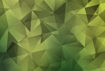 Light Green, Yellow vector triangle mosaic background.