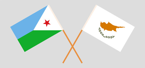 Crossed flags of Djibouti and Cyprus
