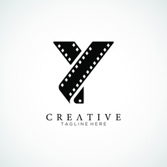 Fototapeta na wymiar Elegant letter Y logo for strip film vector illustration