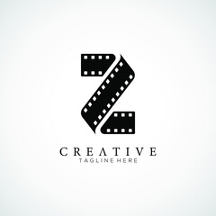 Elegant letter Z logo for strip film vector illustration