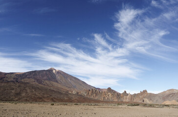 landscape with blue sky and clouds Tenerife Teide