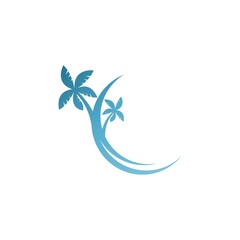 Fototapeta na wymiar Palm tree summer logo template vector