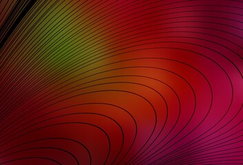 Dark Green, Red vector backdrop with wry lines.