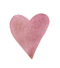 Watercolor abstract illustration, decorative focus, stylish heart image for a variety of design compositions on the theme of love, devotion, friendship or Valentine's Day