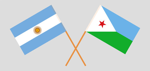 Crossed flags of Argentina and Djibouti