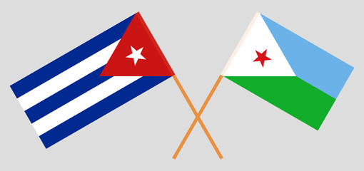 Crossed flags of Cuba and Djibouti
