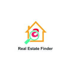 Letter a for house, home, apartment, and real estate finder search icon logo vector template design