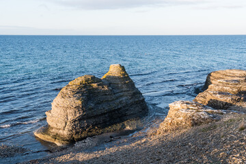 Eroded linestone cliffs by the coast