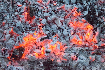 close up of a burning fire