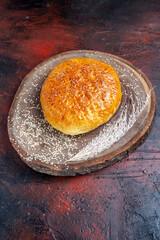 front view sweet bake on dark background pastry sweet dough bake