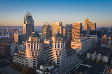 Cincinnati, Ohio, USA skyline aerial view