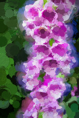 Beautiful Purple Digitalis Purpurea Foxglove © Tansy_Art