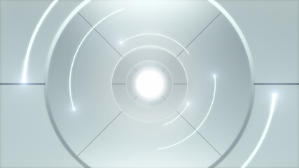 3d rendering of Abstract Background,White Circular Tunnel,Minimal Technology concepts