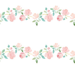 Seamless pattern and watercolor illustration of a beautiful delicate bouquet. Wonderful print.