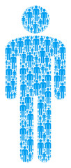 Recursive combination of man. Flat vector man composition is constructed of randomized recursive man items.