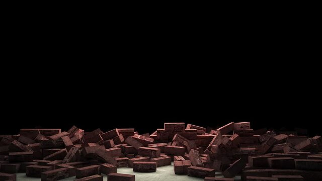 Destroyed brick wall by Concrete Sphere at dark background