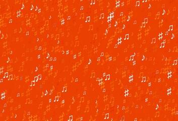 Light Orange vector backdrop with music notes.