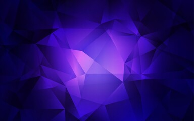 Dark Purple vector abstract polygonal background. Colorful abstract illustration with triangles. Best triangular design for your business.