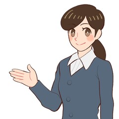 案内する女性のイラスト