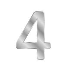 Obraz premium Metal number four symbol.