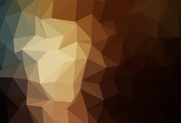 Dark Yellow, Orange vector abstract polygonal texture.