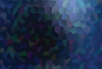 Dark BLUE vector template in hexagonal style.