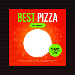 Best Pizza Food Square Banner Template for Social Media Post and Advertisement
