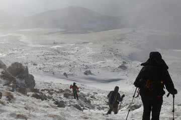 Hiking in wintertime