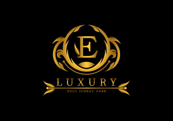 Letter E Luxury Logo template vector for brand, company or fashion.