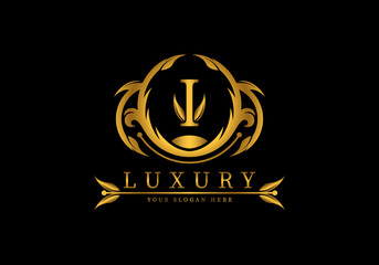 Fototapeta premium Letter I Luxury Logo template vector for brand, company or fashion.