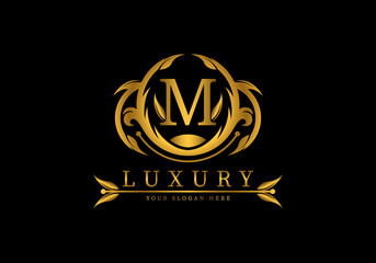 Letter M Luxury Logo template vector for brand, company or fashion.