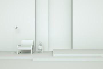 3d rendering abstract platform, minimal pastel podium display scene.