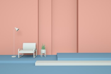 Fototapeta na wymiar 3d rendering abstract platform, minimal pastel podium display scene.