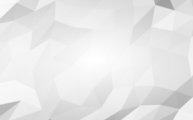 White abstract background. Lowpoly backdrop. Crumpled paper. 3D illustration