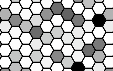 White honeycomb with a gradient color. Isometric geometry. 3D illustration