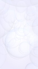 Abstract white background. Backdrop with light transparent bubbles. Vertical orientation. 3D illustration