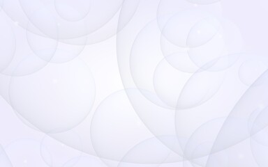Abstract white background. Backdrop with light transparent bubbles. 3D illustration