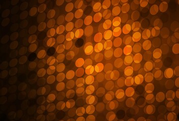 Dark Brown vector background with bubbles.