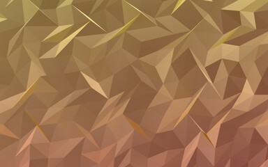 Abstract triangle geometrical orange background. Geometric origami style with gradient. 3D illustration