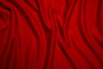 Red silk folded fabric background