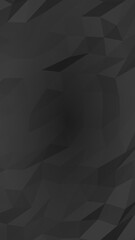 Obraz premium Black abstract background. Lowpoly backdrop. Gloomy crumpled paper. Vertical orientation. 3D illustration