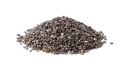chia seeds on white background