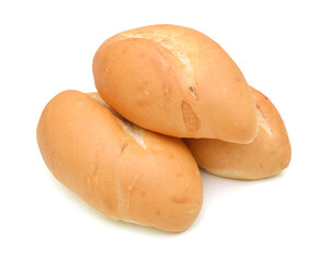 breads isolated on white basingle; stack; bread; white; loaf; bloomer; closeup; crust; diet; brown; snack; horizontal; breakfast; wheat; gourmet; crunchy; traditional; yeast; dinner; texture; ckground