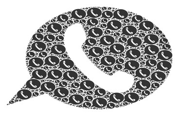 Recursive mosaic from phone message. Flat vector phone message abstraction is done from randomized recursive phone message icons.