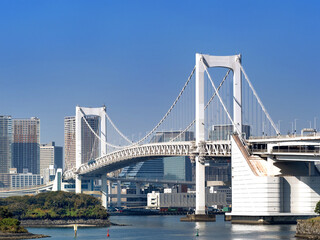 Fototapeta na wymiar 東京都　レインボーブリッジと東京港 