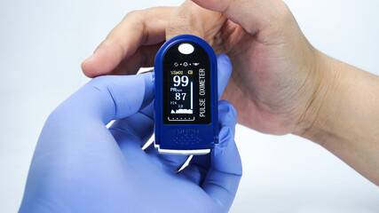Pulse oximeter used to measure pulse rate and oxygen levels