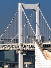 東京都　レインボーブリッジと東京港
